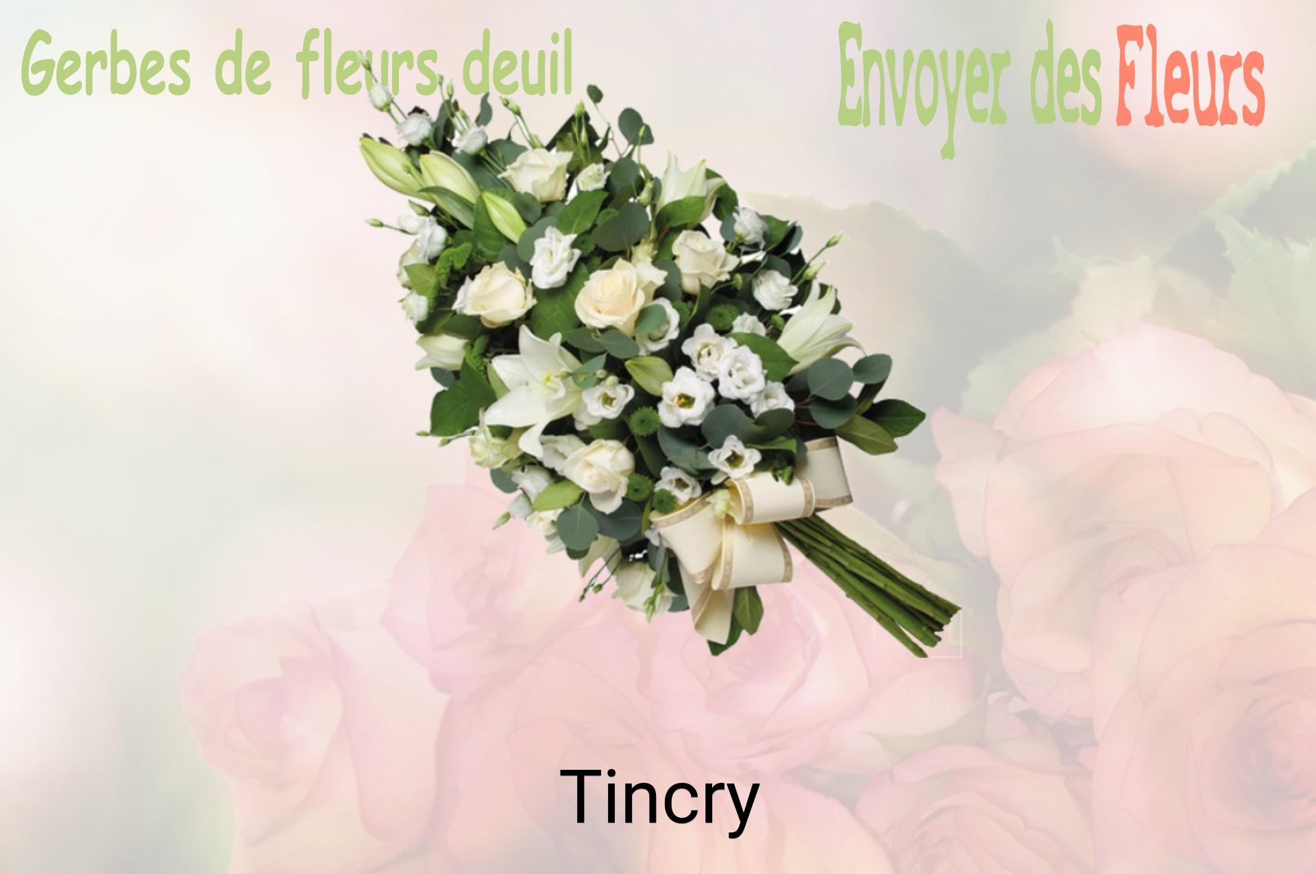 Gerbe de fleurs de deuil livrée à Tincry